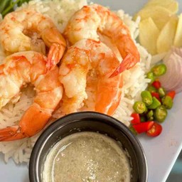 ข้าวหน้ากุ้งแกะ