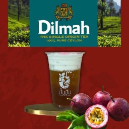 ชาเขียวมะลิ เสาวรส+เนื้อเสาวรส sparkling (Dilmah premium ceylon)