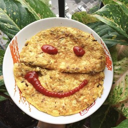 ไข่พระอาทิตย์ ( ไข่เจียวผสมข้าว )ใข่ 2