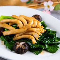 เป่าฮื้อเส้นเจี้ยน ยอดคะน้าฮ่องกง