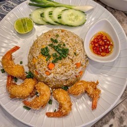 Fried Rice with Shrimp in Batter