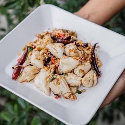 ::เนื้อปูก้อนคั่วพริกเกลือ