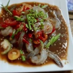 ยำปลาร้ากุ้งดิบ