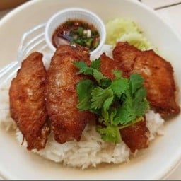 ข้าว ปีกไก่ + น่องไก่ทอด