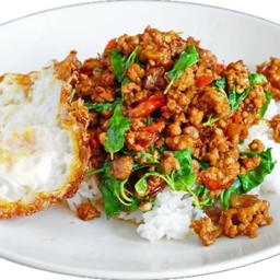 ข้าวกระเพราหมูสับ+ไข่ดาว