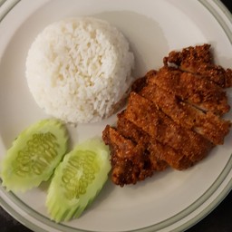 ข้าวลาบหมูทอด