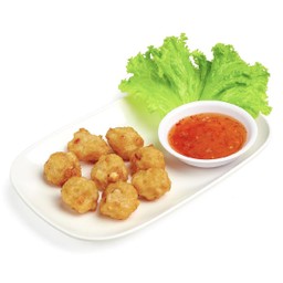 ลูกชิ้นปลาหมึกทอด