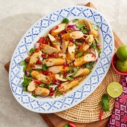 ยำไส้กรอกปลากาฬสินธุ์