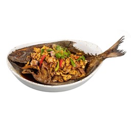 ปลาจาระเม็ดทอดซอสคุณยาย