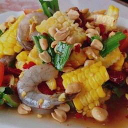 ตำข้าวโพดกุ้งสด