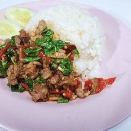 กระเพราเป็ด(ราดข้าว)