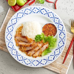 ข้าวคอหมูทอด