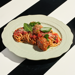 Spaghetti pomodoro pork ball