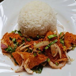 ข้าว+สเต็คปลายำแซ่บ