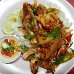 ผัดพริกเผา ราดข้าว (ไก่_หมู_เนื้อ_ทะเล)