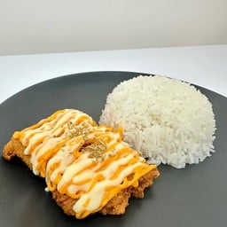 ข้าวไก่กรอบราดชีสส..ทะลัก