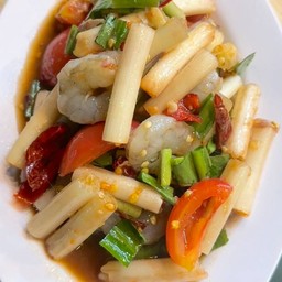 ตำไหลบัวกุ้งสด