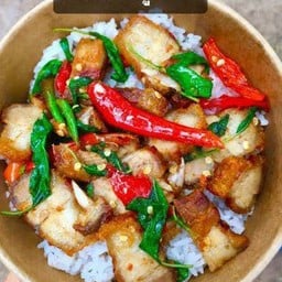 ข้าวราดกระเพราหมูกรอบ