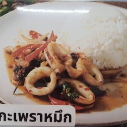 ข้าวกะเพราปลาหมึก
