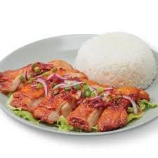 ข้าวหน้าไก่ย่างน้ำตก