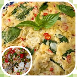 [อร่อยซ่ากับโค้ก] ข้าว ไข่เจียวหมูสับทรงเครื่อง (พริกสด) +  โค้ก ออริจินัล (กระป๋อง)