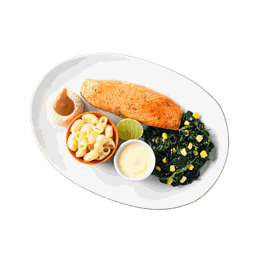 แซลมอนสเต๊ก ผักโขม