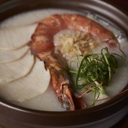 โจ๊กเป๋าฮื้อกับกุ้งลายเสือ