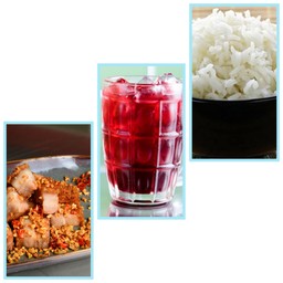 [เซตสุดฮิต] หมูกรอบคั่วพริกเกลือ. แถมฟรีน้ำกระเจี้ยบพุทธาจีนสมุนไพรชื่นใจ1ขวด + ข้าวสวย (ข้าวหอมมะลิ)