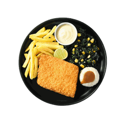 สเต๊กปลาทอด ผักโขม