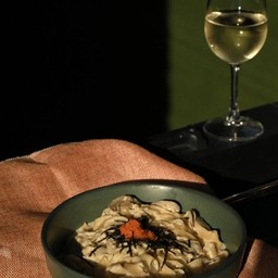 White Miso Salmon Pasta