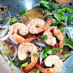 ยำวุ้นเส้นกุ้งสุก