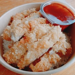 ข้าวญี่ปุ่น หมูทอด ซอสเกาหลี