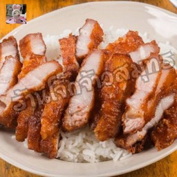 ข้าวหมูสามชั้นทอด