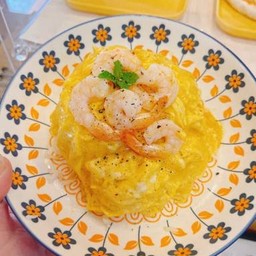 ข้าวไข่ข้นกุ้งผัดเนย (กุ้งเน้นๆ)