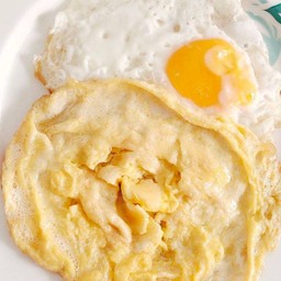 ข้าวหน้าไข่เจียว&ไข่ดาว