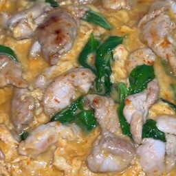 ข้าวราดห่อหมกหมูชิ้น