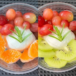 กรีกโยเกิร์ต องุ่นแดงส้ม x องุ่นแดงกีวี่