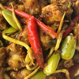 [อร่อยซ่ากับโค้ก] ผัดเผ็ดเอ็นไก่ +  โค้ก ออริจินัล (กระป๋อง) 