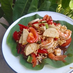 ตำมาม่าหมูยอ (ไม่กุ้ง)