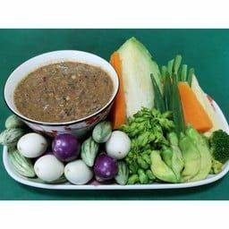 น้ำพริกปลาทู+ผักต้มผักสด  1ชุด