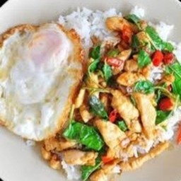 กะเพราไก่ราดข้าว