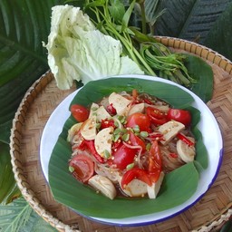 ตำเส้นเล็กหมูยอ (ไม่กุ้ง)
