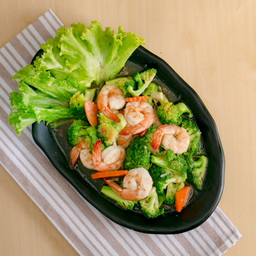 กุ้งผัดบล็อคโคลี่