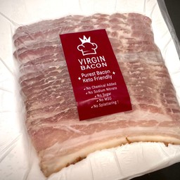 เบคอนคีโต รมควันแท้ไร้สารเพื่อสุขภาพ แบบแช่แข็ง 450 กรัม