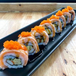 แซลมอนเทริยากิเบิร์นไฟโรล 8ชิ้น