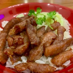 ข้าวหมูแดดเดียวทอด