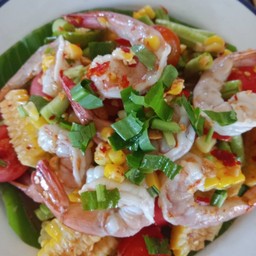 ตำข้าวโพดกุ้งสด
