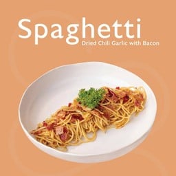 Spaghetti Dried Chili Garlic with Bacon