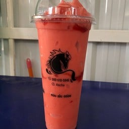 สตอเบอรีี่สดปั่น (สมูทตี้ไม่ใส่โยเกิร์ต)