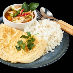 [ไข่เจียวกะเสน่ห์น้ำพริก] ไข่เจียว+ แกงป่าไก่